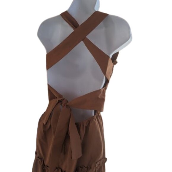 Rust Brown Summer Dress Size XS New NWOT - Picture 1 of 6